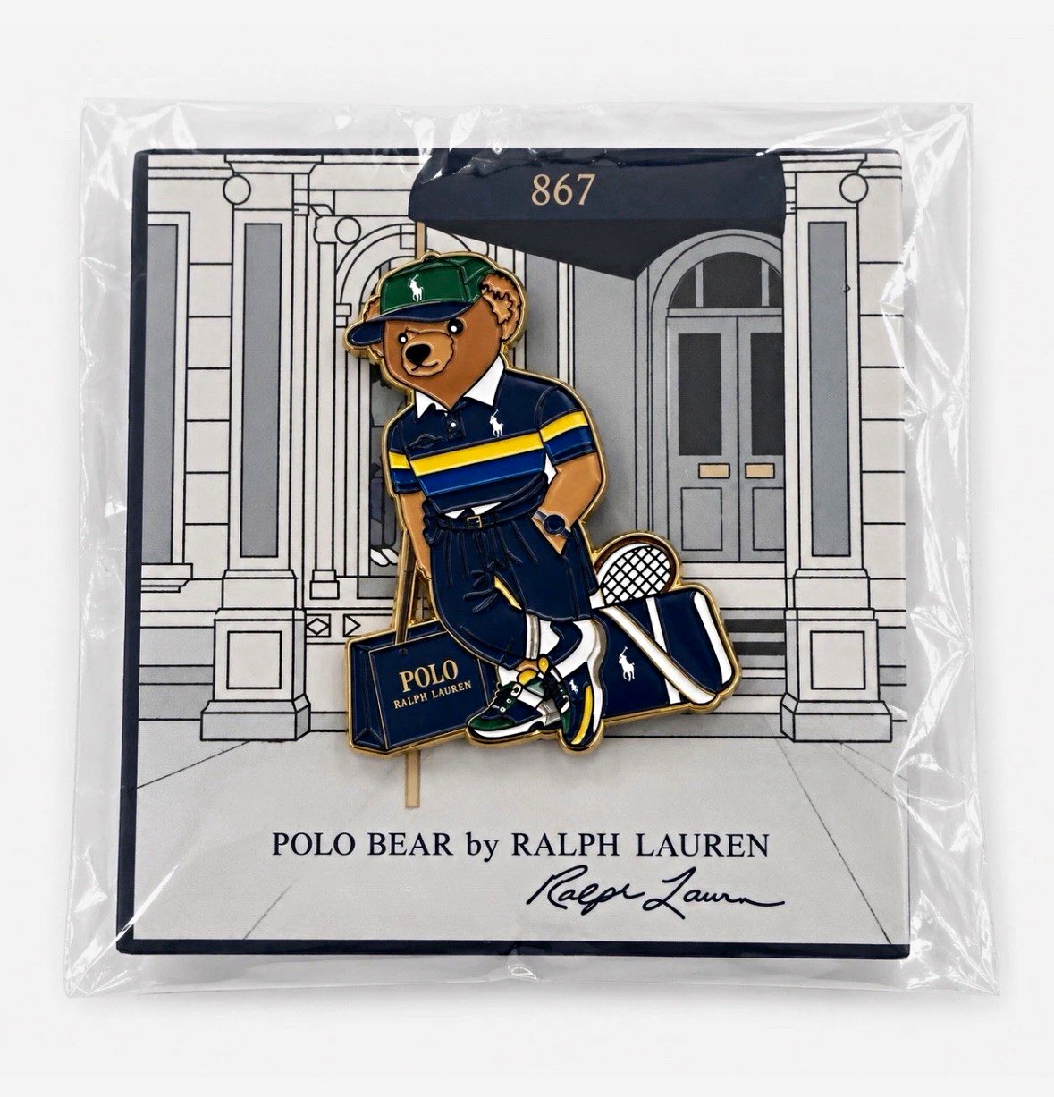 Brand New - Ralph Lauren Polo Bear Brown Teddy Bear Pin Collectible MPN 867