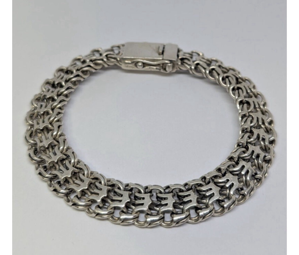 Vintage Heavy 925 Sterling Silver Chain Bracelet Chunky Mens Womens 34.71g Vintage Heavy 925 Sterling Silver Chain Bracelet Chunky Mens Womens 34.71g