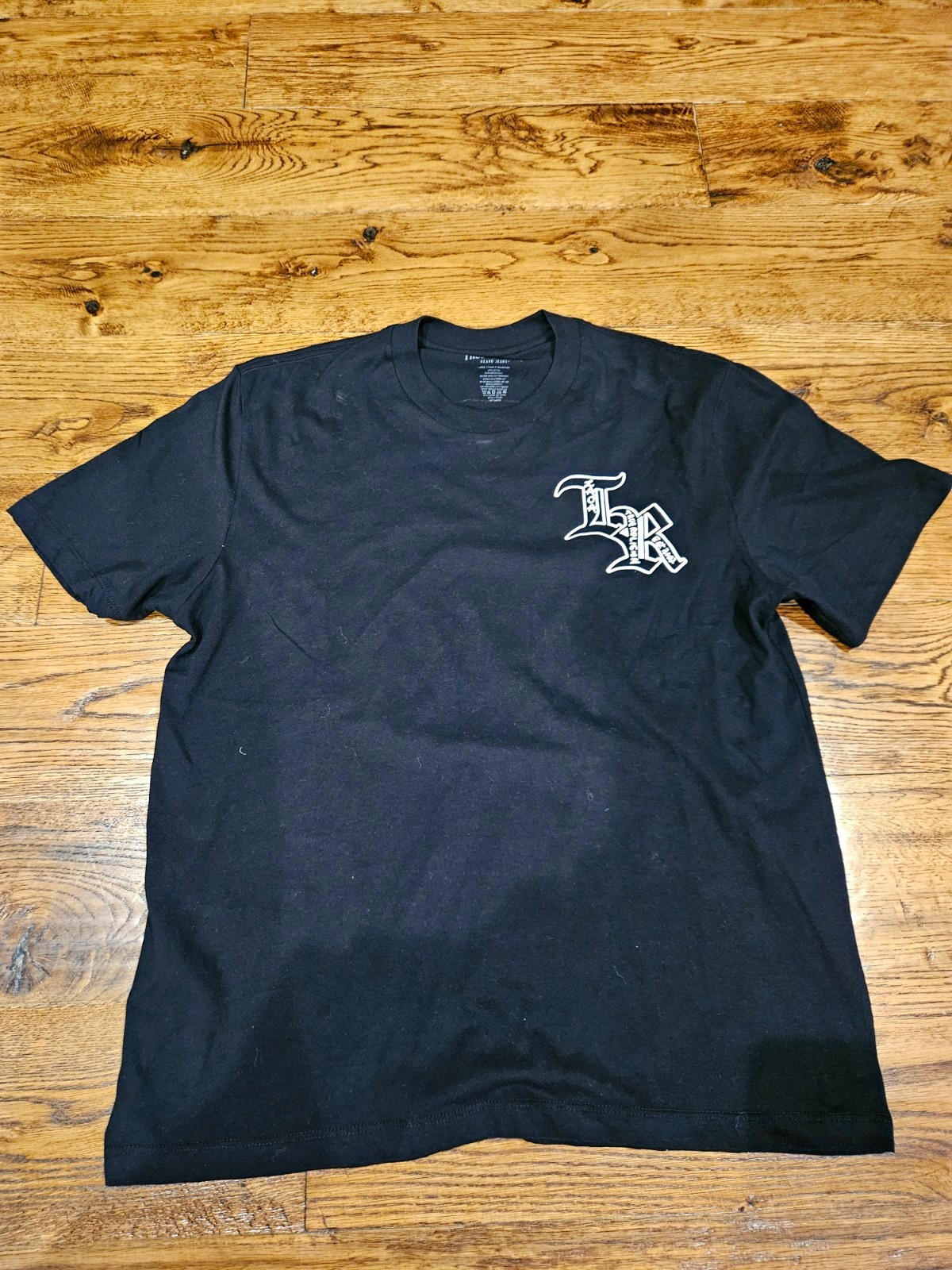 True Religion Men’s Black Graphic Logo Print Crew Neck Short Sleeve Tee Size L
