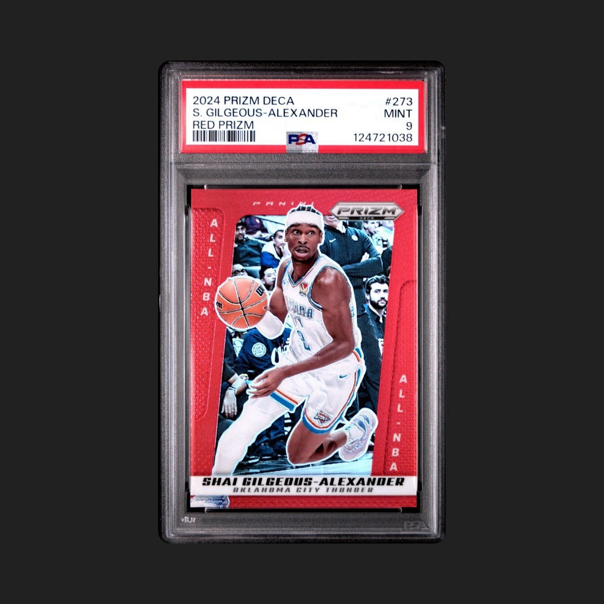 Panini 24-25 Jersey Match 1/1 Shai Gilgeous-Alexander Red Prizm 2/199 PSA 9 SGA