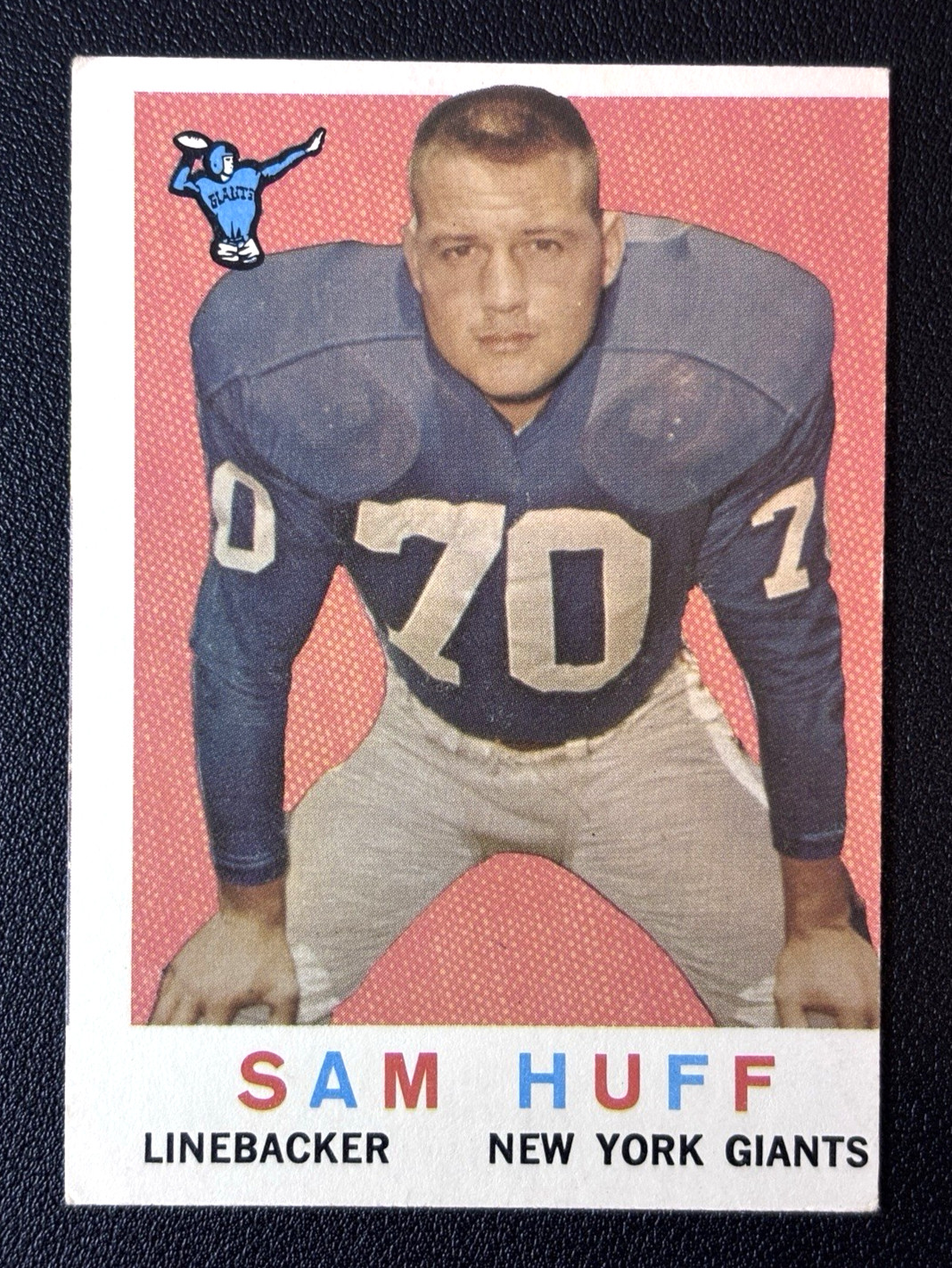1959 Topps Football #51 Sam Huff Rookie RC EX-EXMINT New York Giants HOF 1959 Topps Football #51 Sam Huff Rookie RC EX-EXMINT New York Giants HOF