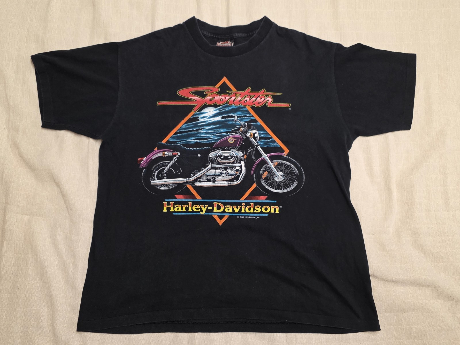 Vintage 1991 Harley Davidson Fletcher\'s Clearwater FL Holoubek USA T Shirt L 90s Vintage 1991 Harley Davidson Fletcher\'s Clearwater FL Holoubek USA T Shirt L 90s