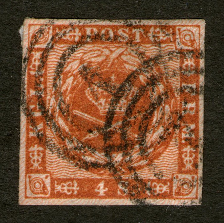Denmark 4 Skilling 1862 Classic Danish Stamp Used Scott Style Early Issue