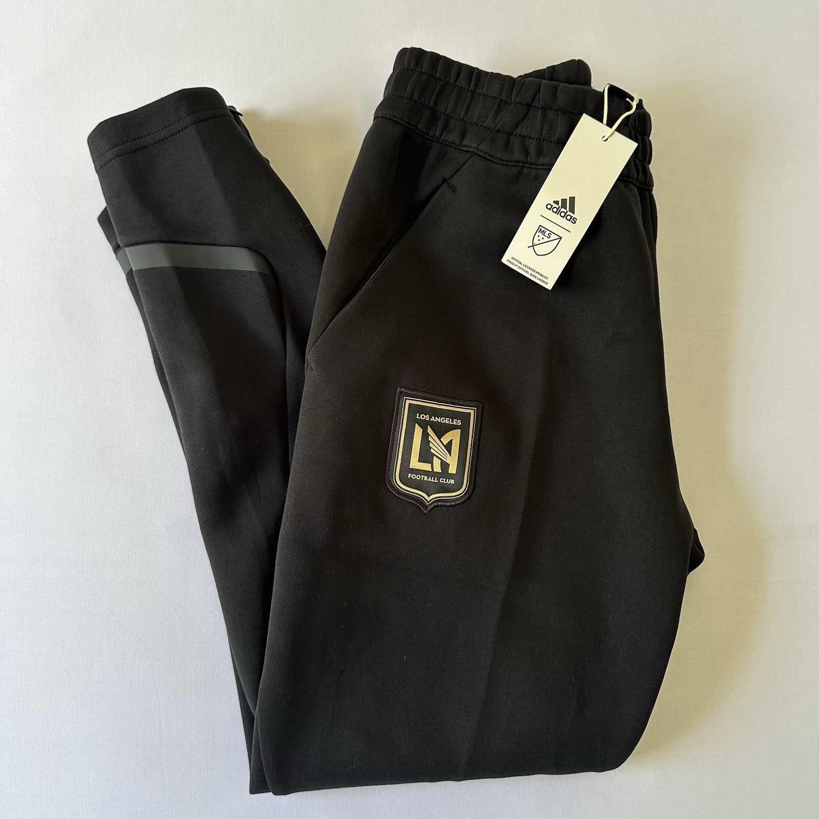 Adidas LAFC Travel Pants Small NWT Los Angeles FC Soccer Black Joggers MLS