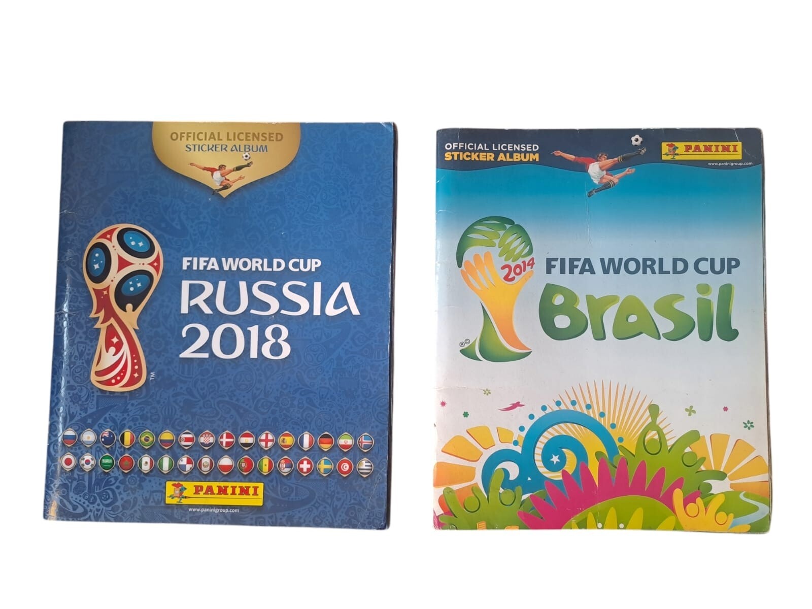 PANINI WC  FIFA STICKER ALBUM  BRASIL 20104 RUSSIA 2018 COMPLETE AND USED