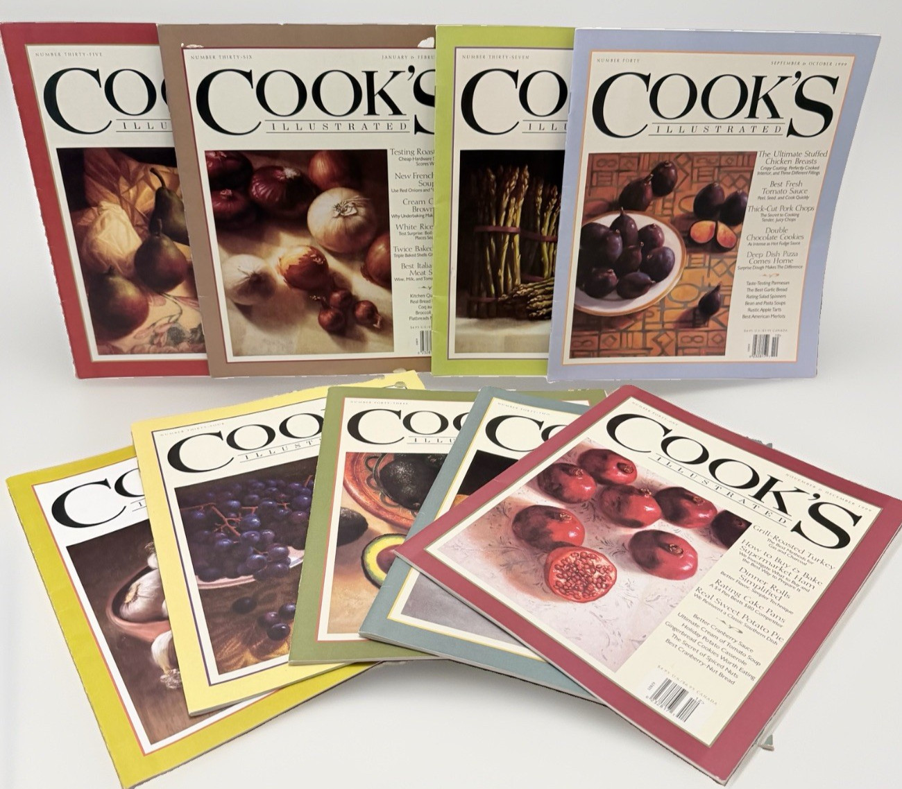 VTG Cooks Illustrated LOT 9 Magazine Mixed issues 1998-2000 Staging Gourmet Cook