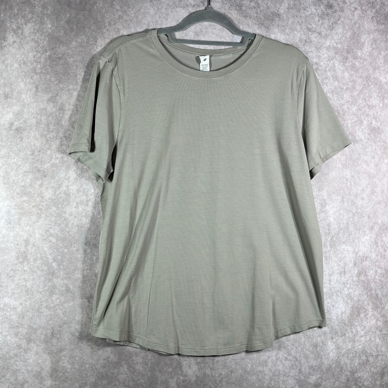 Lululemon Love Curved-Hem Crewneck T-Shirt Womens Medium Beige Short Sleeves