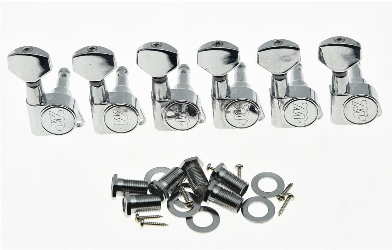 *NEW Wilkinson 6 In Line EZ-LOK Locking TUNERS 19:1 Chrome WJN07-CR (EZ POST)