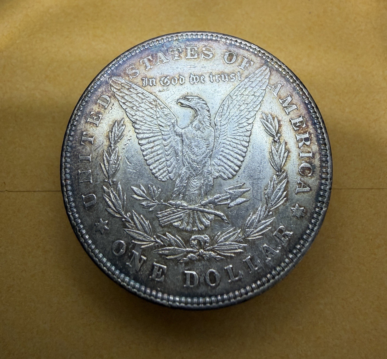 1878 P Morgan Silver dollar Toned 7TF Rev Of 78 MS Uncirculated 148 Years Old