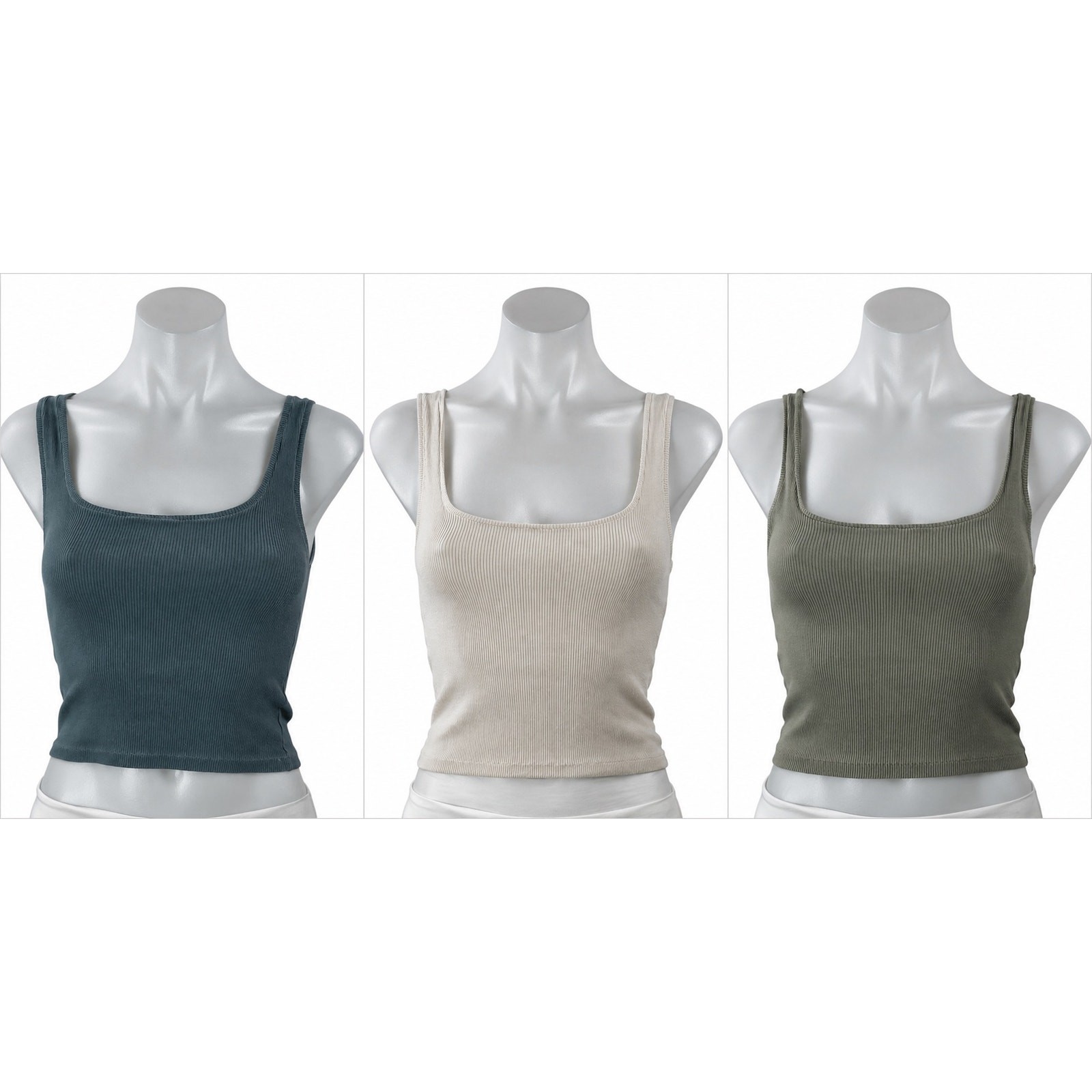 3 Pcs SKIMS Women\'s Gray Beige Olive Green Sleeveless Crop Tank Top Sets Sz M 3 Pcs SKIMS Women\'s Gray Beige Olive Green Sleeveless Crop Tank Top Sets Sz M