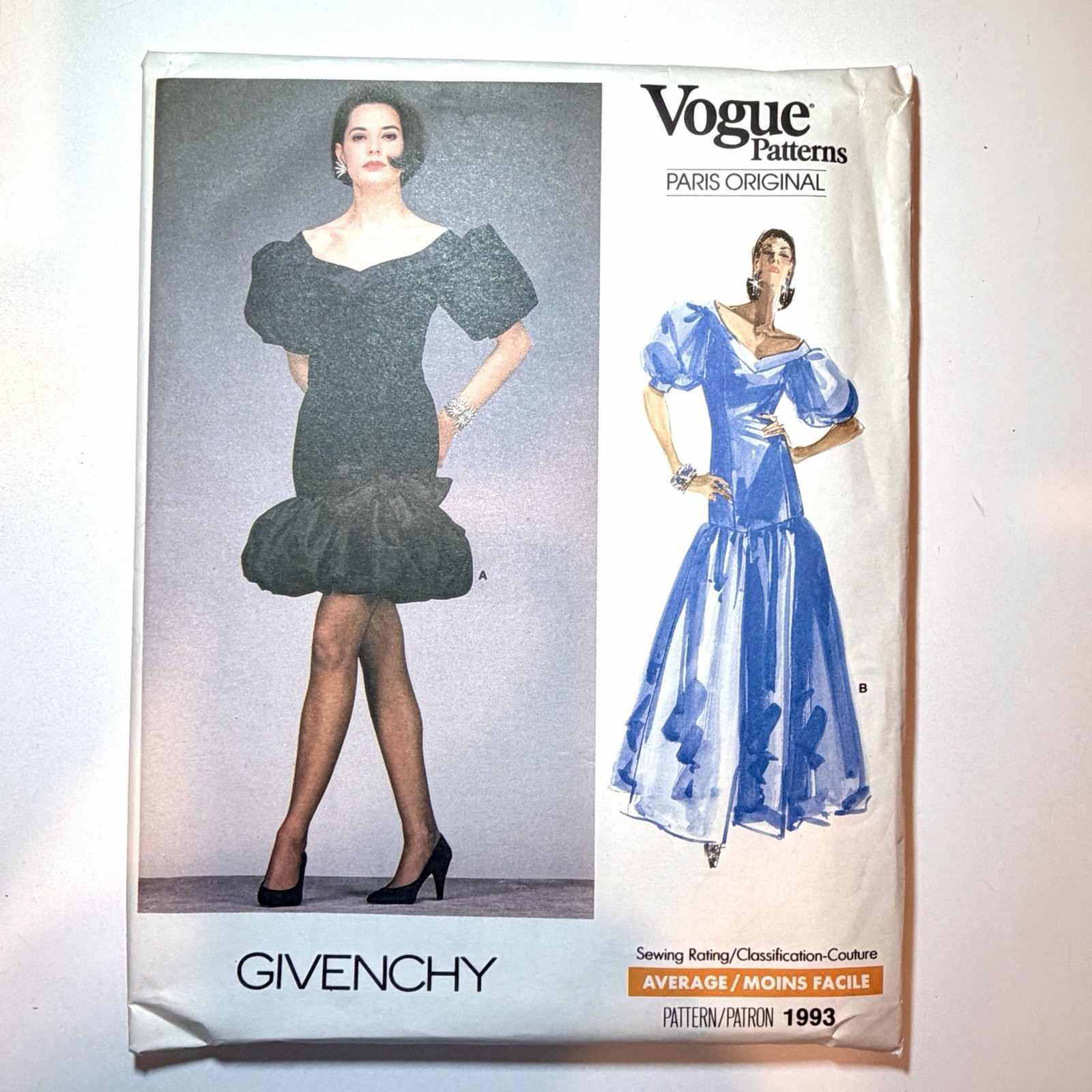 VTG NEW Vogue Paris Original 1993 Dress Pattern Sz 14 Givenchy 80s Couture Uncut