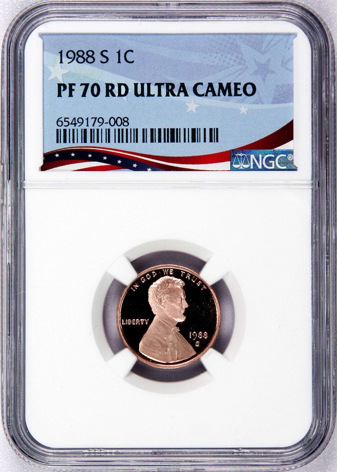 1988-S Lincoln Cent Graded PF70RD Ultra Cameo by NGC - Registry Quality Coin 1988-S Lincoln Cent Graded PF70RD Ultra Cameo by NGC - Registry Quality Coin
