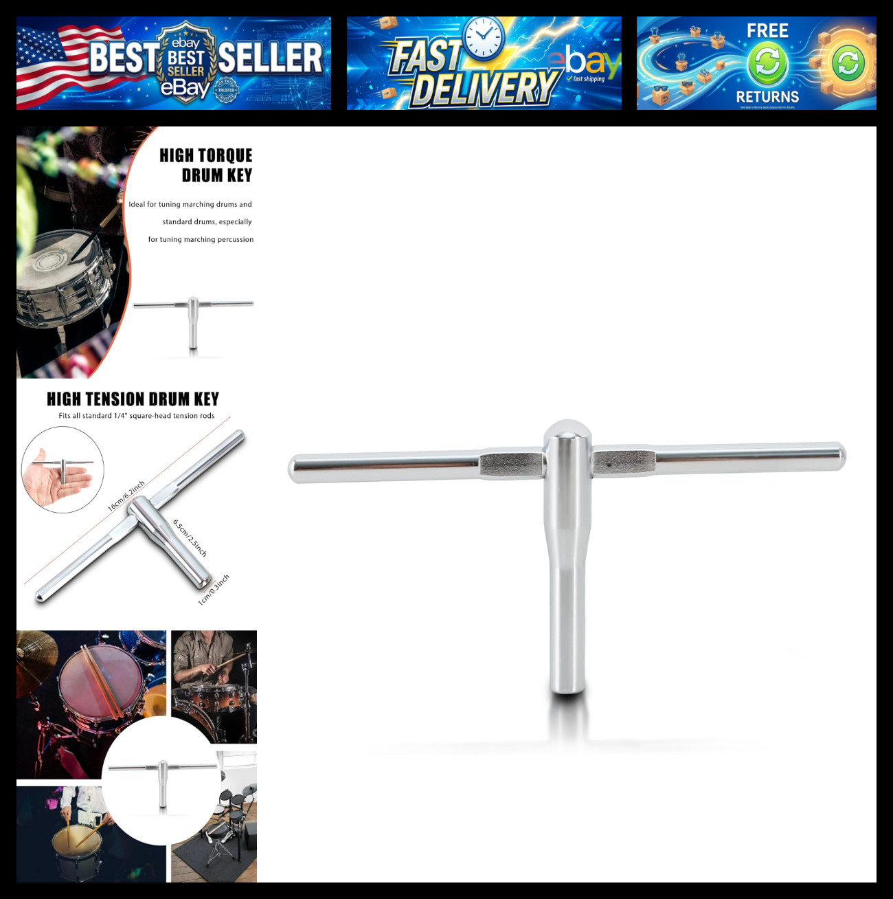 EASTROCK High Torque Drum Key Drum Tuning Key Tool For Marching Drums And Drum S