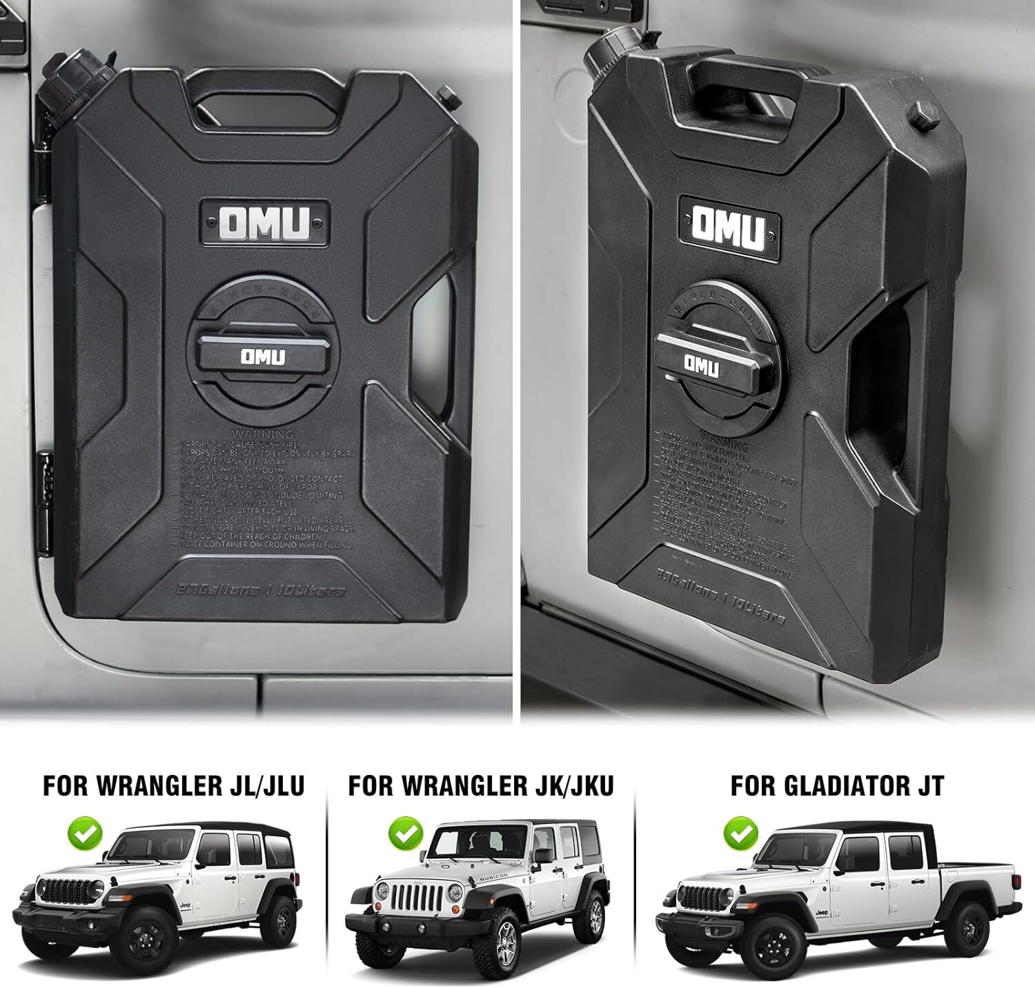 OMU Fuel Tank Can Gas Container Backup +Spout For 2007-24 Jeep wrangler JK JL JT OMU Fuel Tank Can Gas Container Backup +Spout For 2007-24 Jeep wrangler JK JL JT
