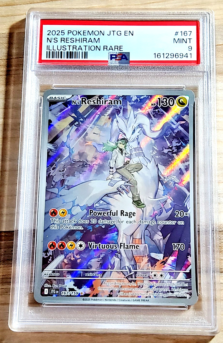 2025 Pokémon Journey Together N\'s RESHIRAM #167 Illustration Rare PSA 9 Mint