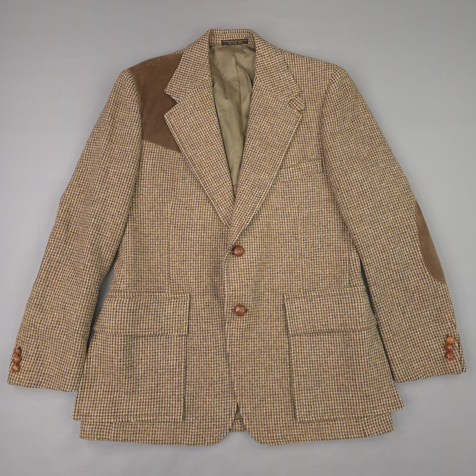 Vintage Richman Brothers Blazer Mens 42L Brown Hunting Shooting Tweed Jacket