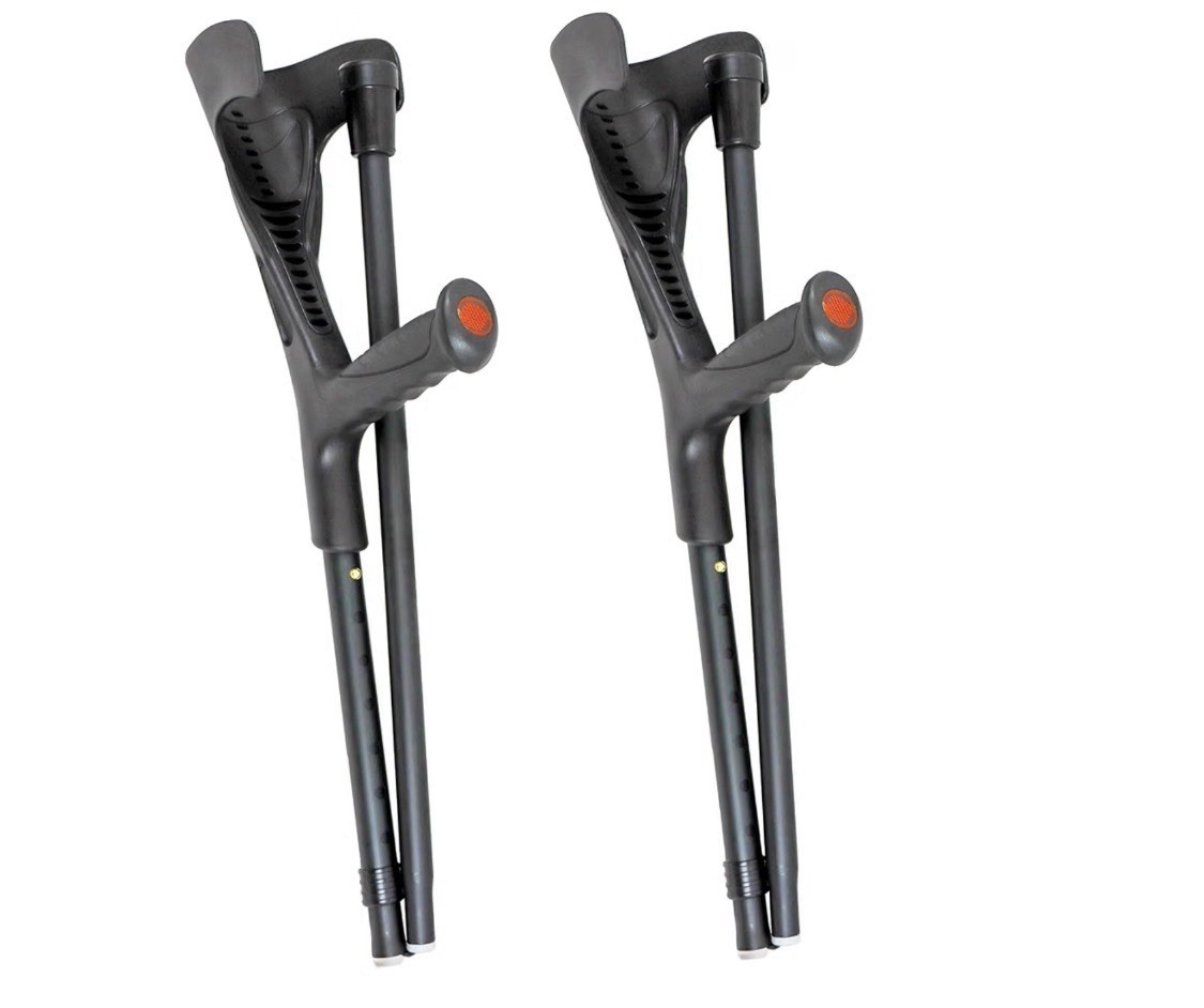 PEPE Mobility Folding Crutches for Adults, Open Cuff, Adjustable Height