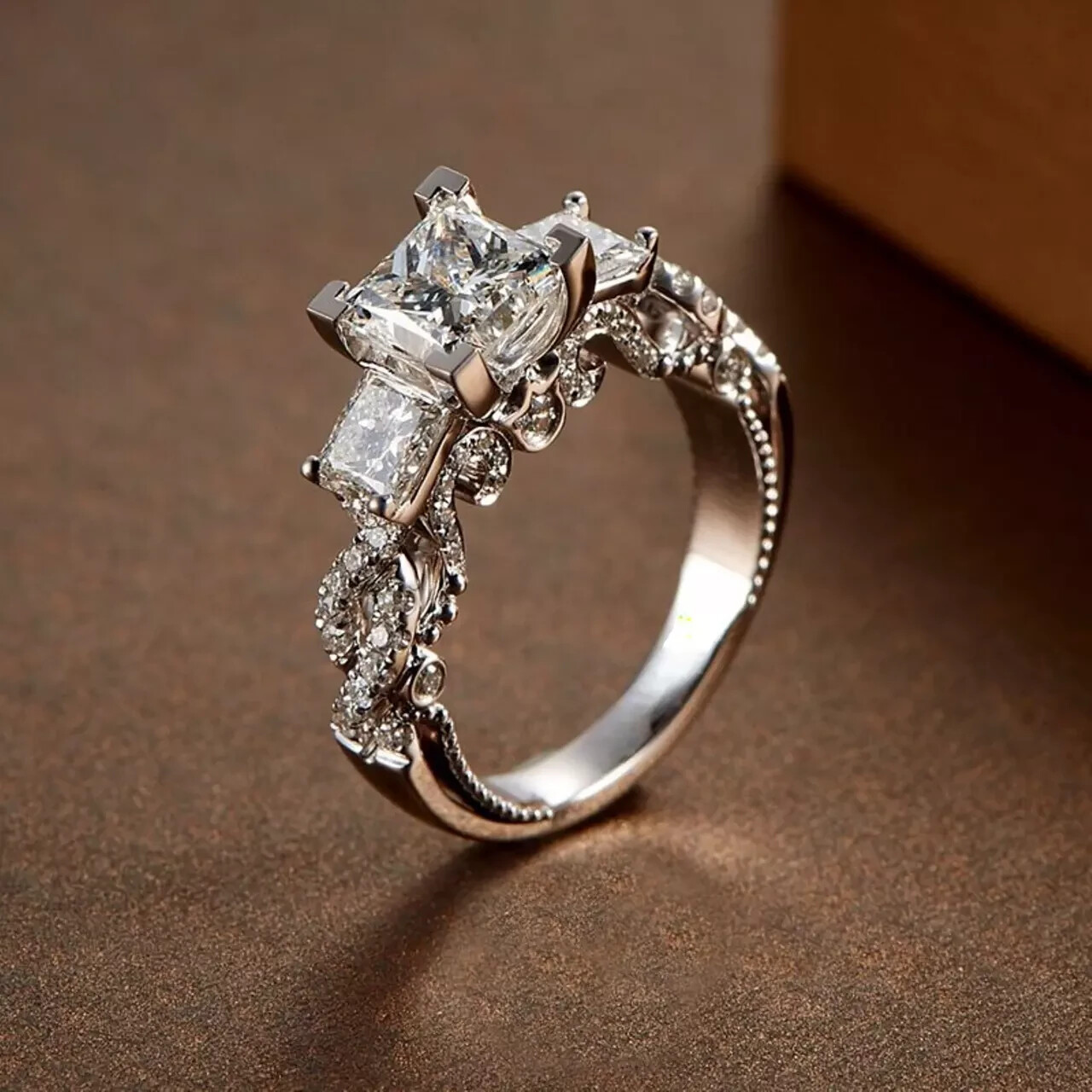 1.75Ct Princess Cut Lab Created Diamond 925 Silver Wedding Engagement Ring 1.75Ct Princess Cut Lab Created Diamond 925 Silver Wedding Engagement Ring