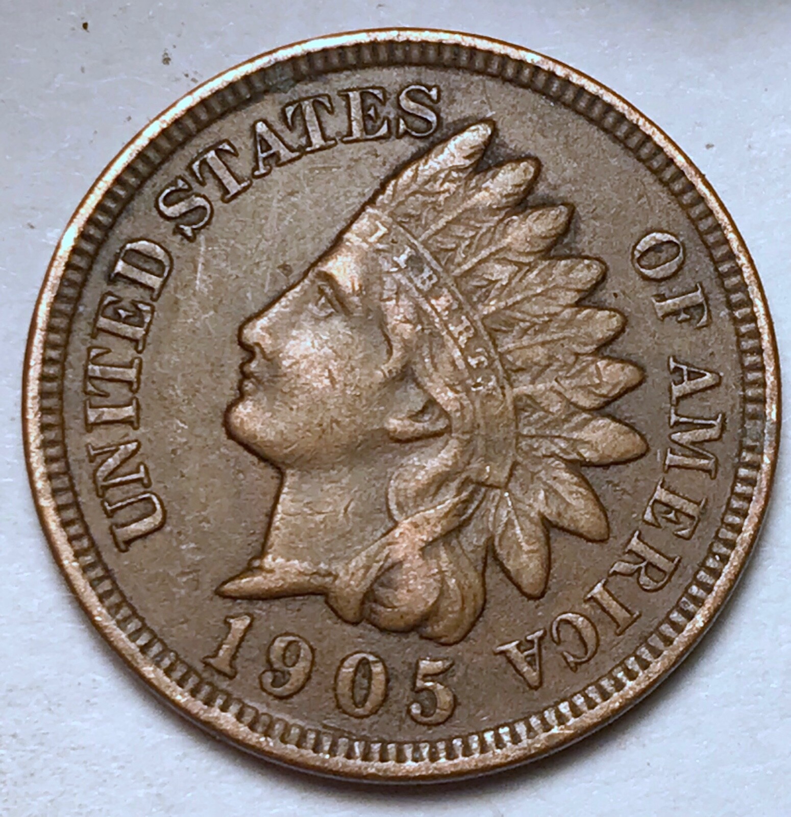 1905 Indian Head Cent Penny FULL LIBERTY VF / XF 