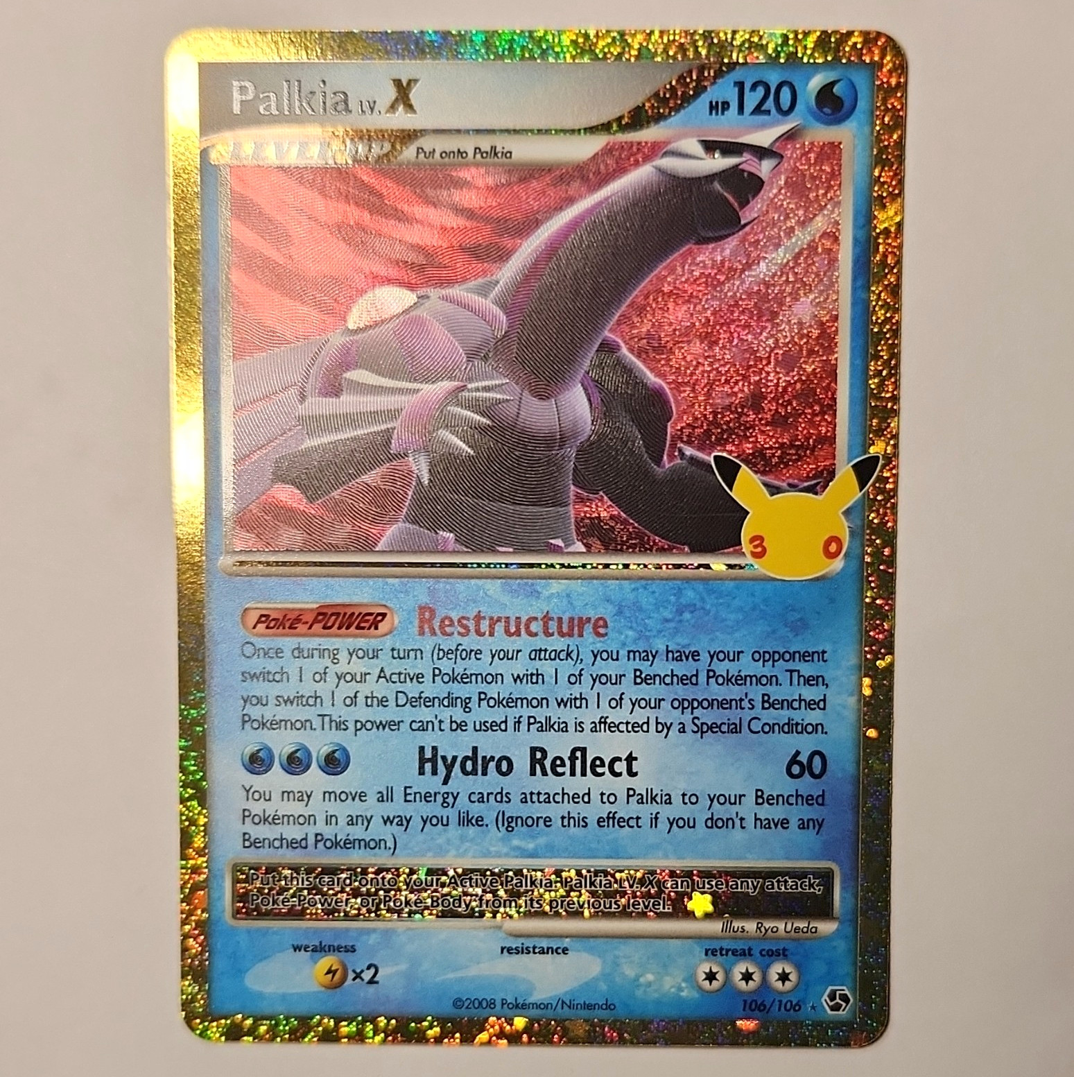 Nintendo Pokémon TCG Palkia LV.X 106/106 Legends Awakened Holo Rare 120HP 2008