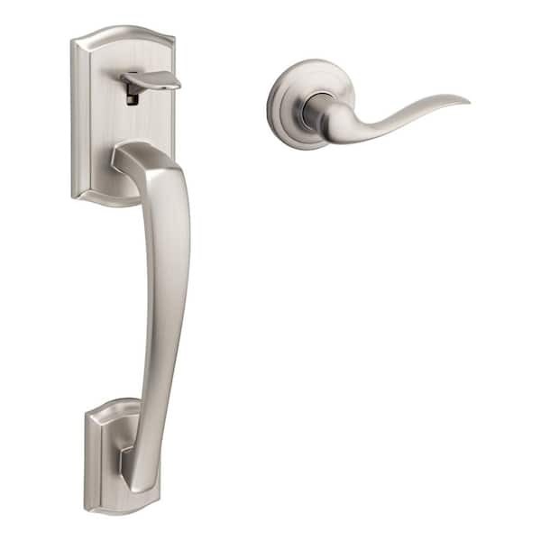 Kwikset Prescott Satin Nickel Handleset Tustin Lever Entry Door Handle Kwikset Prescott Satin Nickel Handleset Tustin Lever Entry Door Handle