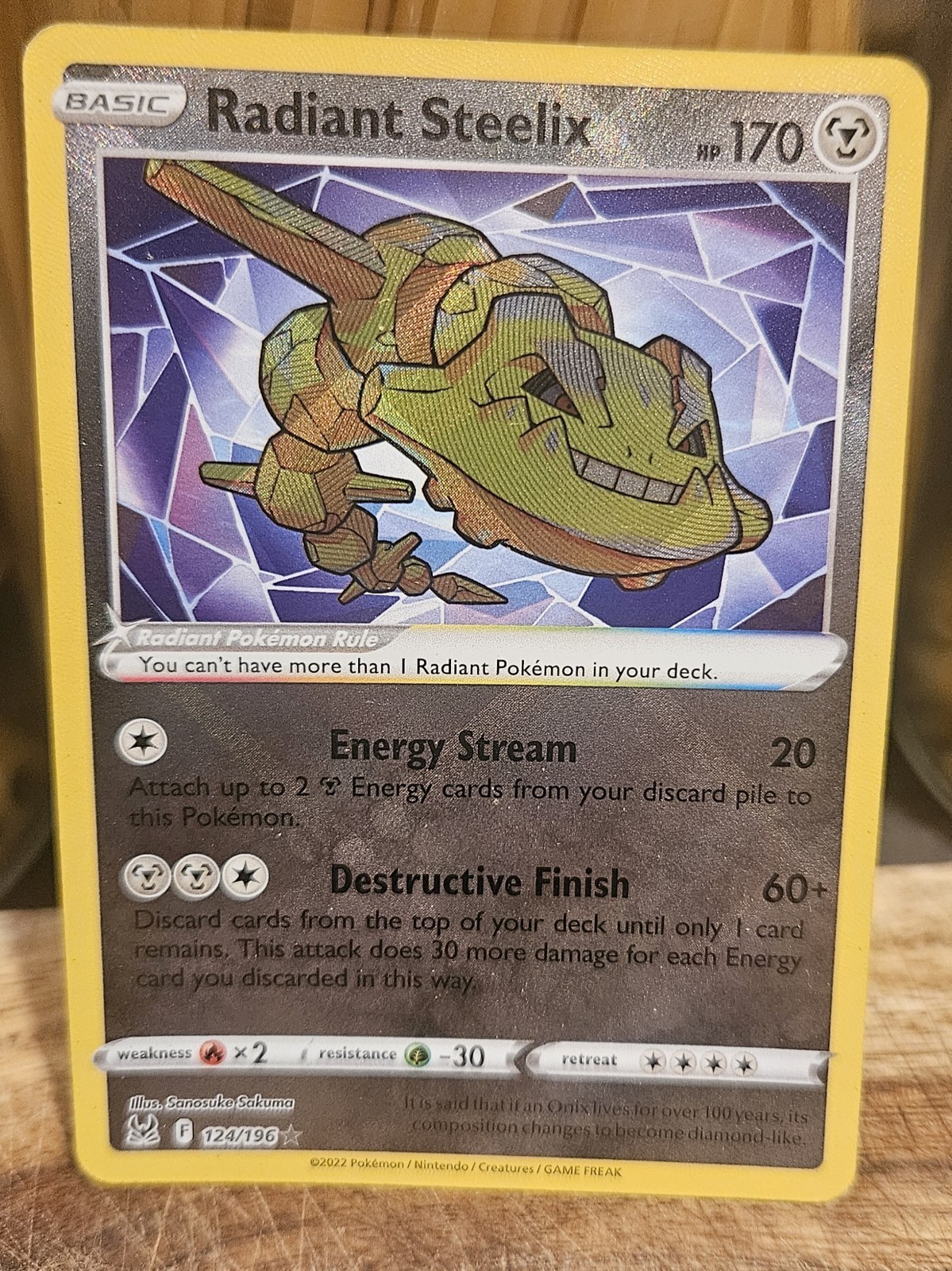Radiant Steelix 124/196 Lost Origin Radiant Rare LP Pokemon TCG Radiant Steelix 124/196 Lost Origin Radiant Rare LP Pokemon TCG