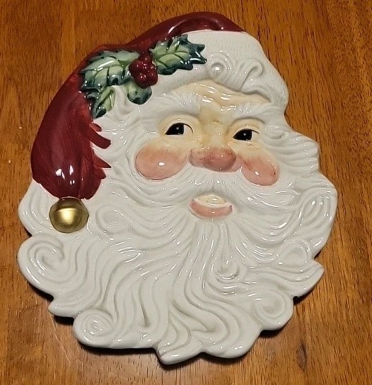 Omnibus by Fitz and Floyd Santa Face Canape Plate Ceramic Boxed Christmas Omnibus by Fitz and Floyd Santa Face Canape Plate Ceramic Boxed Christmas
