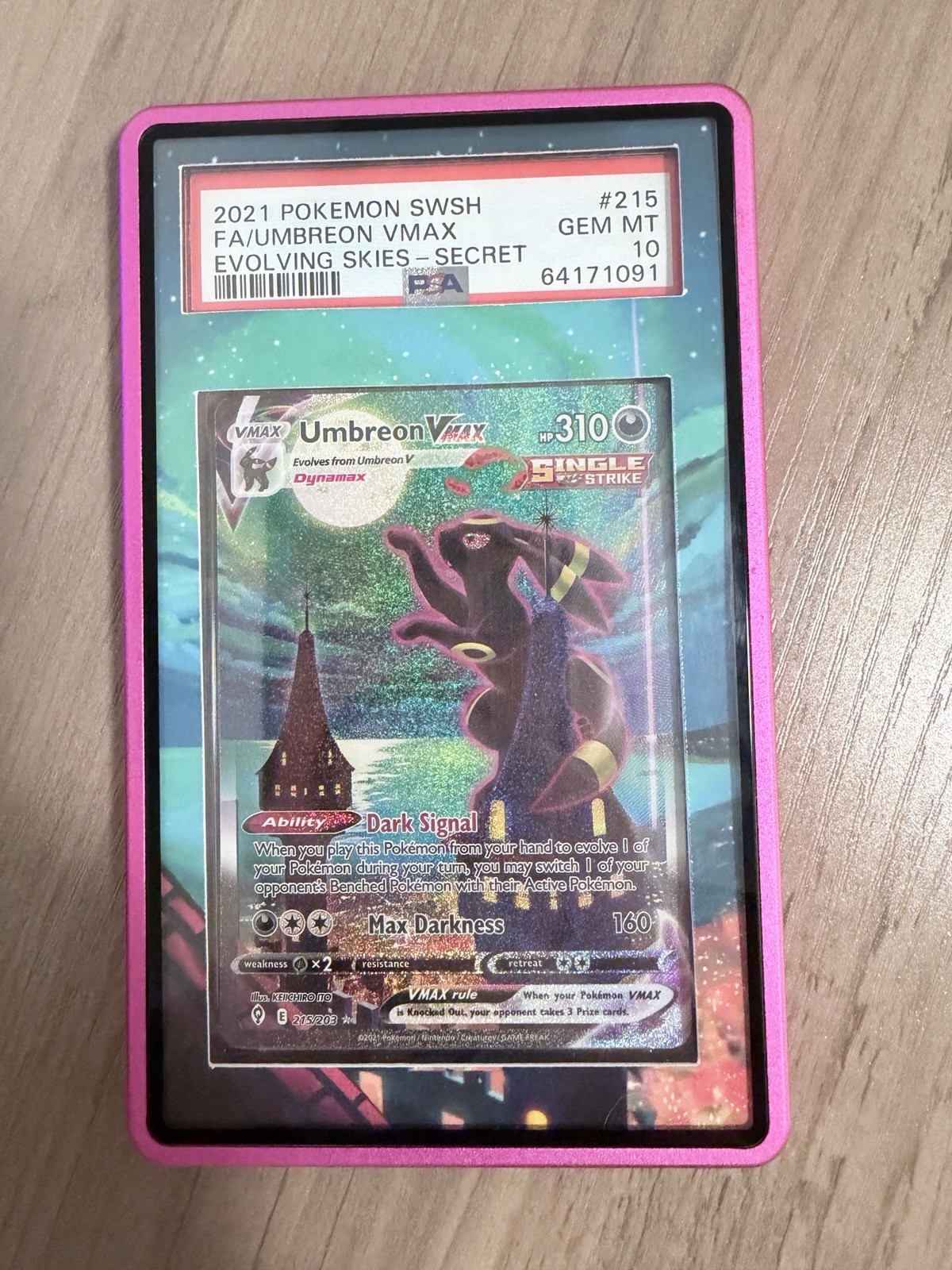 2021 Pokemon SWSH Evolving Skies Umbreon VMAX #215/203 PSA 10 GEM MINT