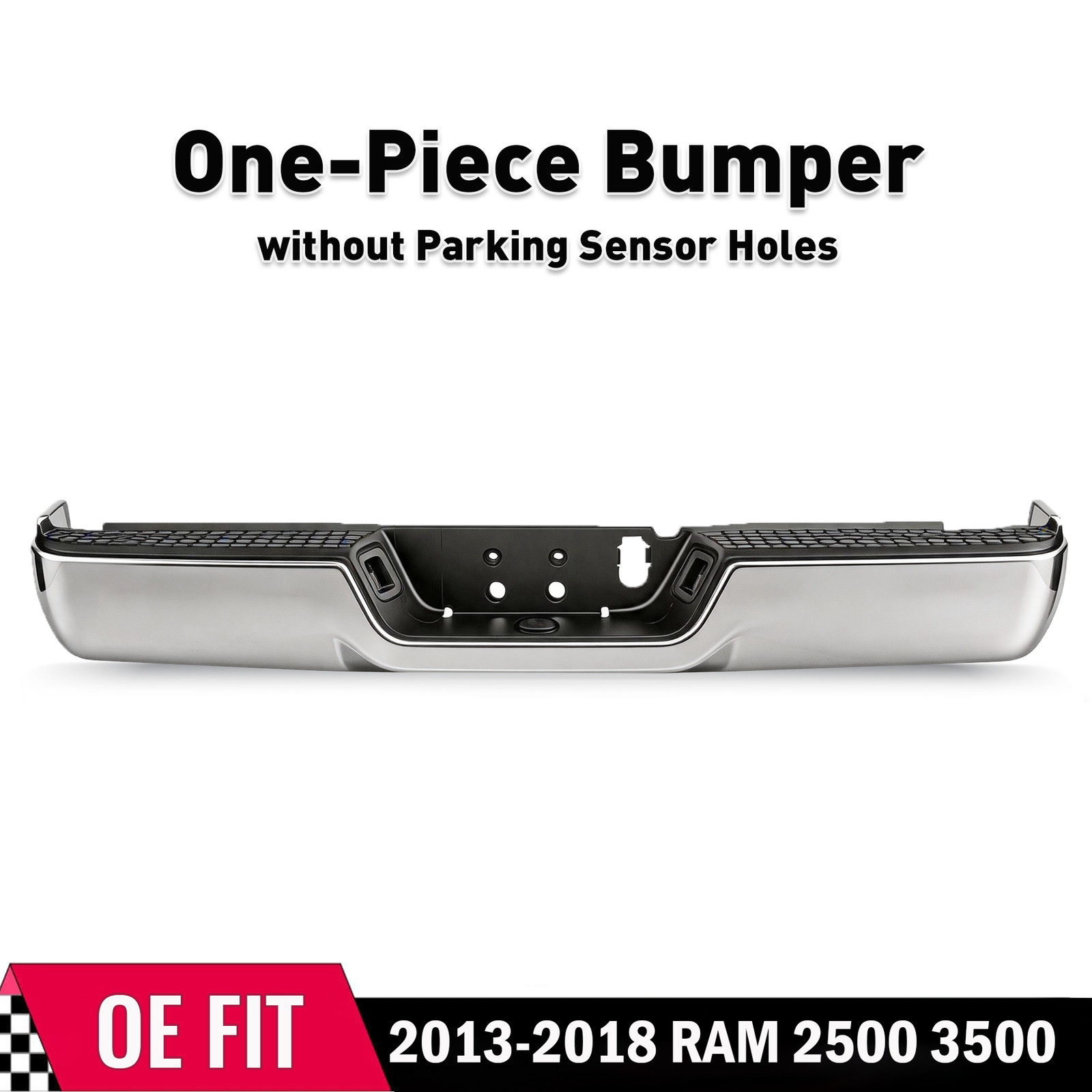 1-Piece Rear Bumper Face Bar For 2013-2018 Ram 2500 3500 w/ or w/o Sensor Holes