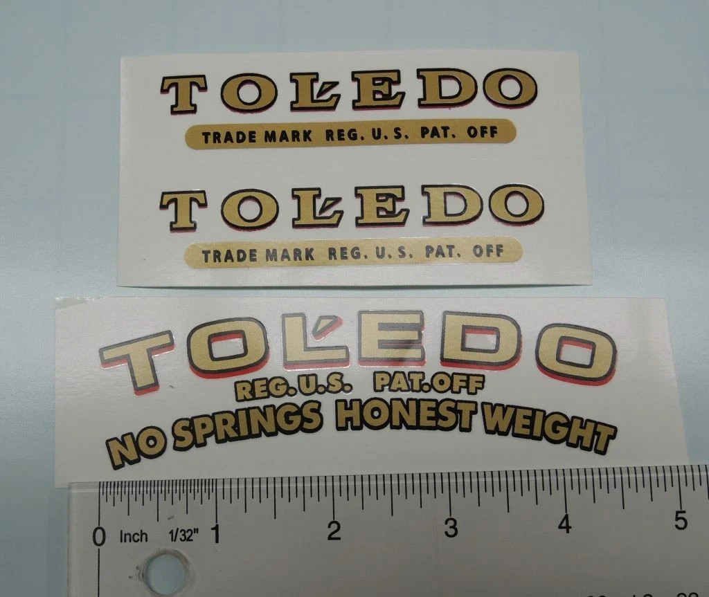 vintage Toledo Scale decal set