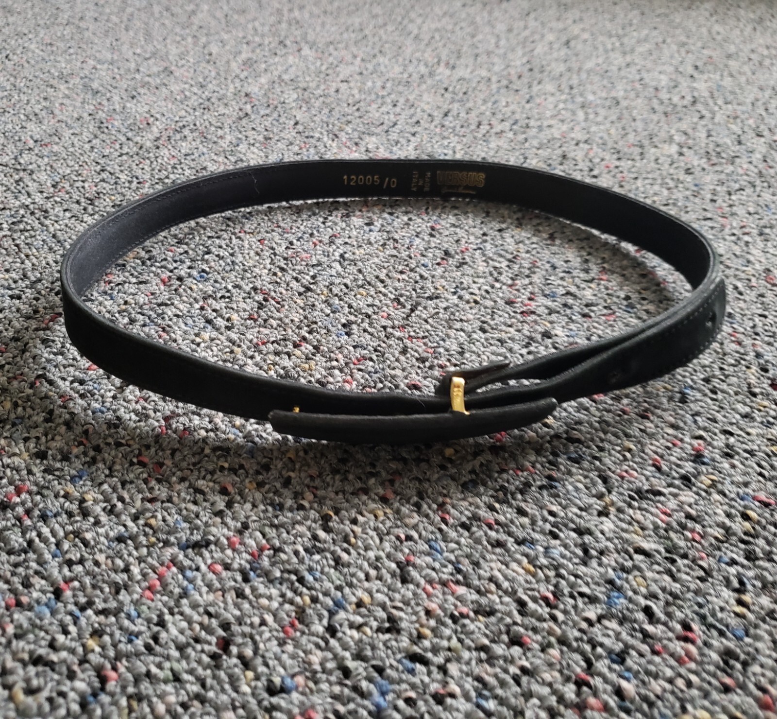 Vintage VERSUS Gianni Versace Dark Gray Suede Leather Belt S M