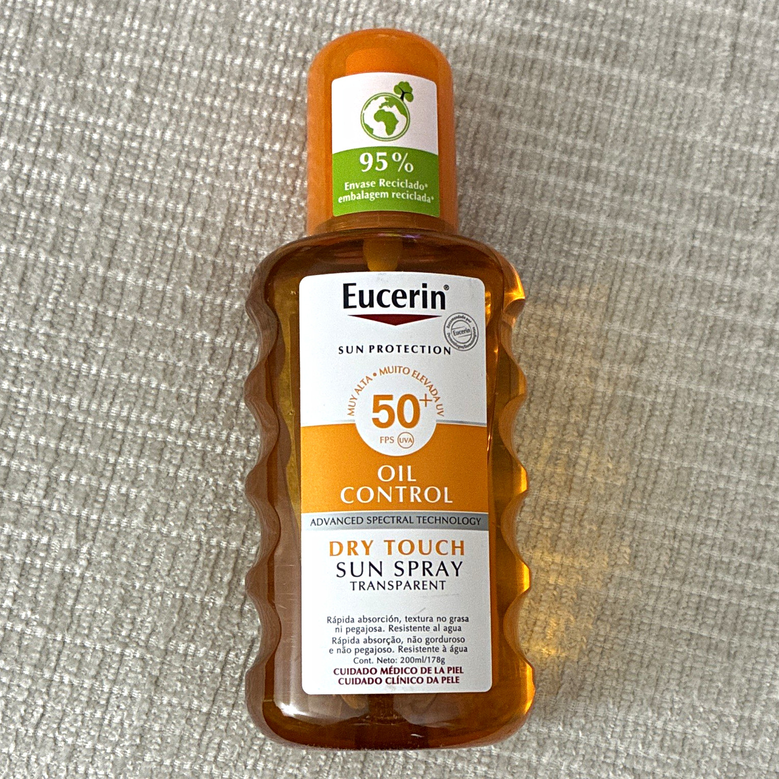 Eucerin Oil Control Transparent Sun Spray SPF 50+ 200ml. EU sunscreen.