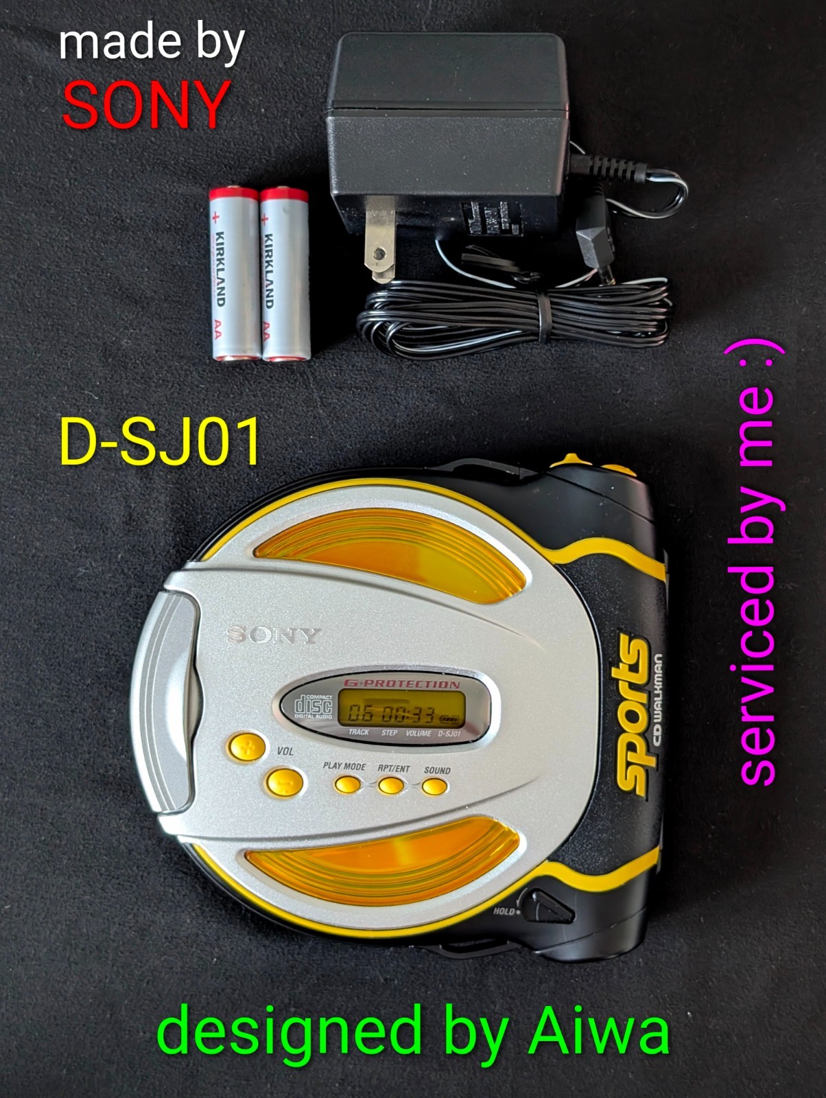 Beautiful Serviced Vintage Sports CD player Walkman Sony D-SJ01 G-Protection