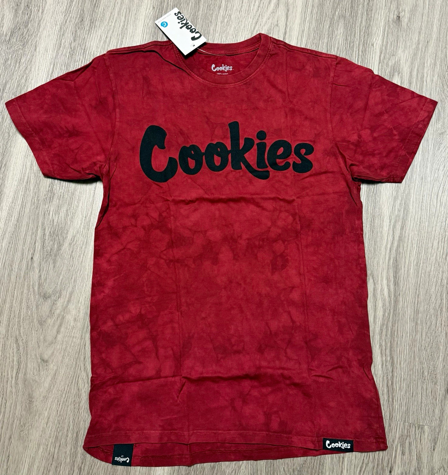 Cookies SF Original Logo Crystal Wash Tie Dye T-Shirt Red Black Size M NWT Cookies SF Original Logo Crystal Wash Tie Dye T-Shirt Red Black Size M NWT