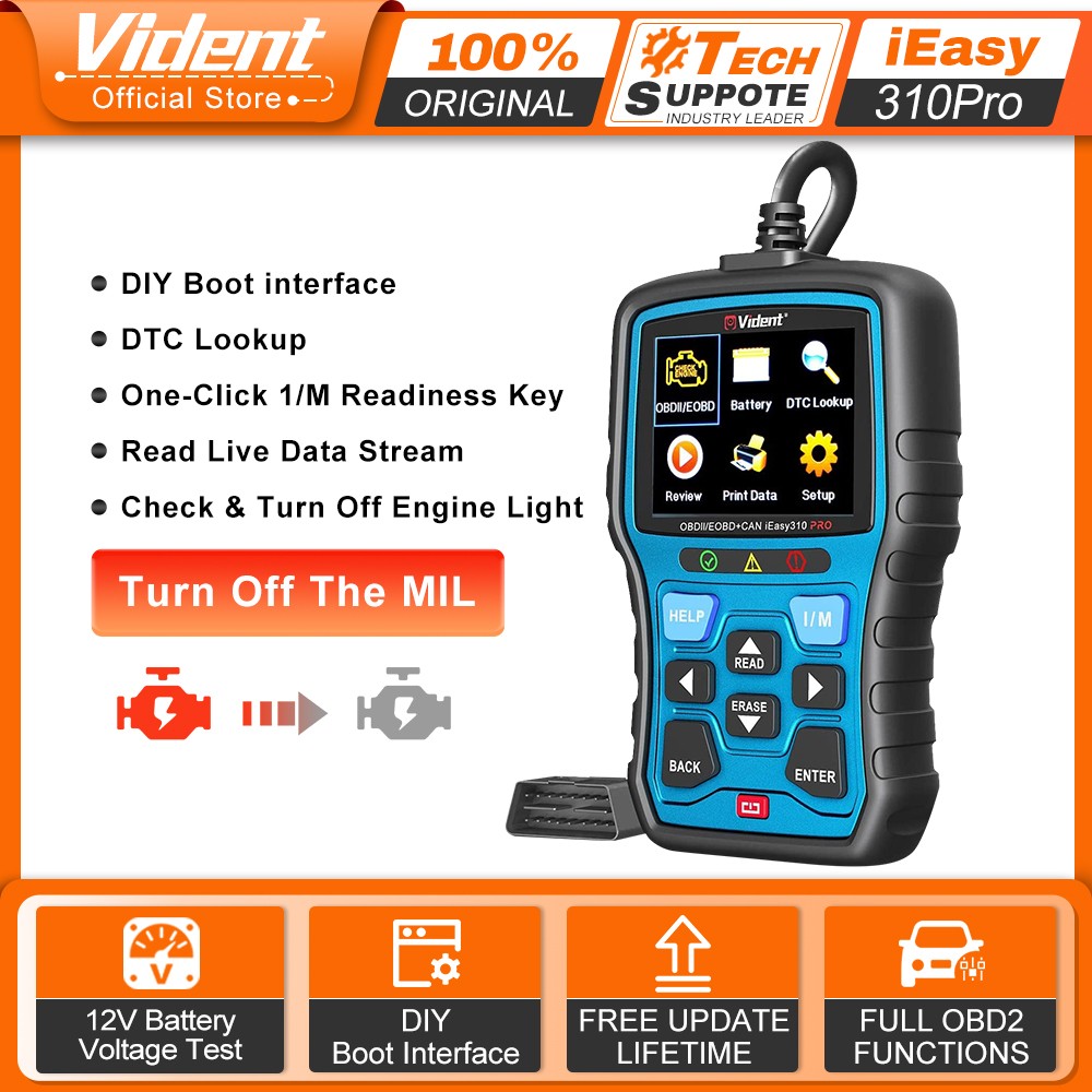 Vident iEasy 310 Pro OBD2 Diagnostic Scanner Tool Read/Clear Codes Free updates