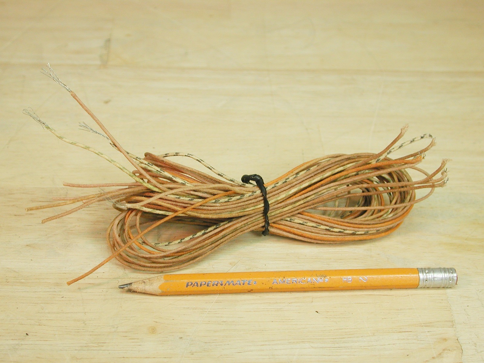 35\' of 1950\'s - CLOTH COVERED WIRE - for tube/guitar amplifiers, 10 pcs. of 42\