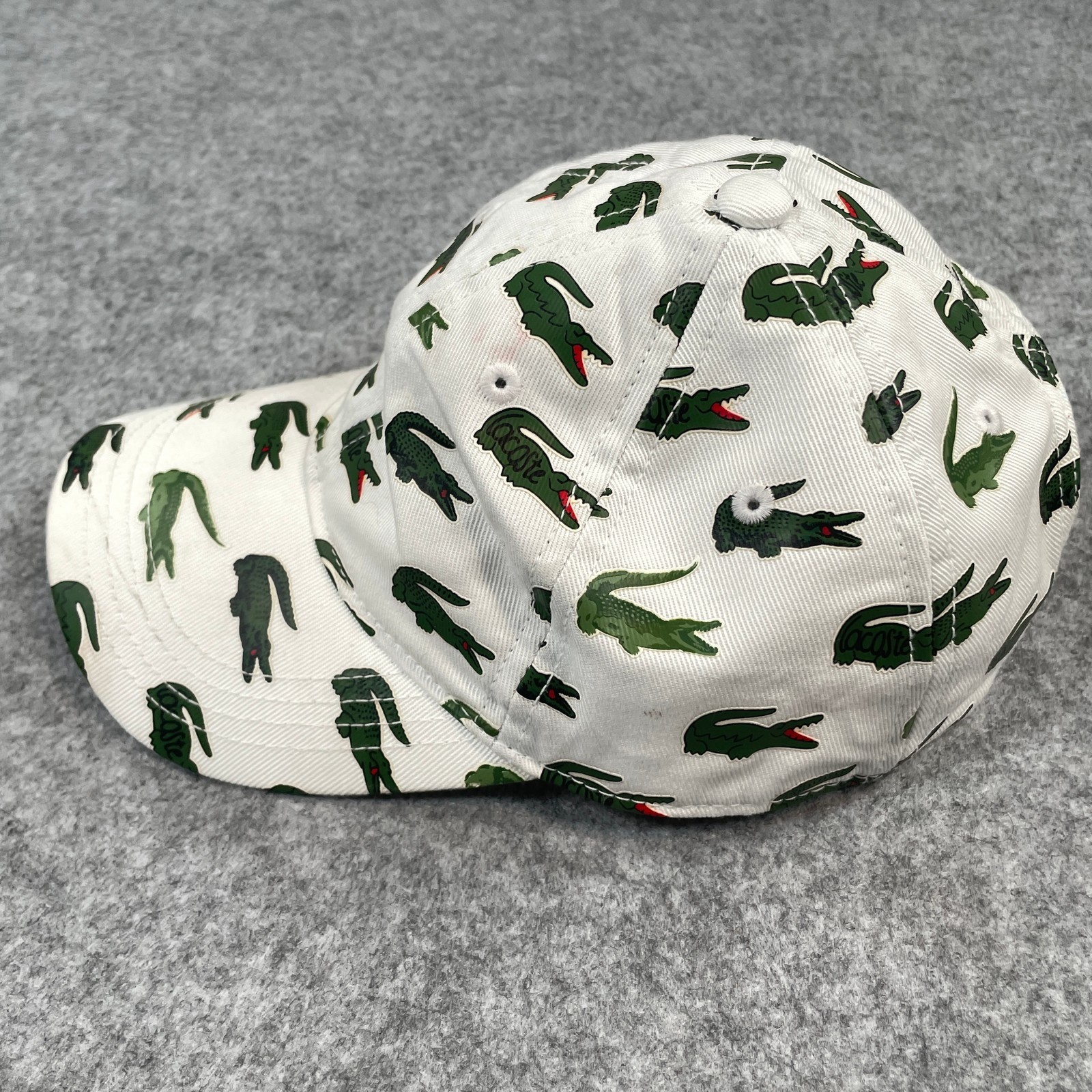 Lacoste Kids Baseball Cap 2/5Y All-Over Crocodile Print White Good