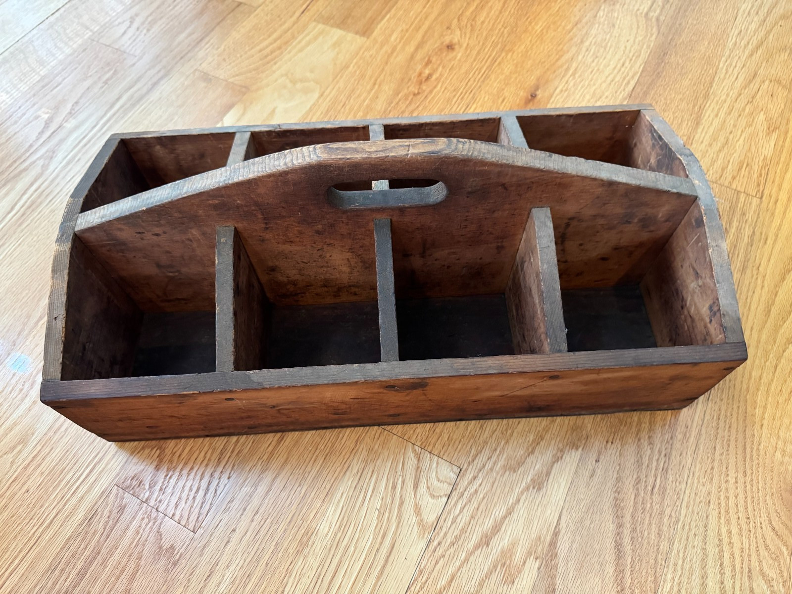Vintage Wooden Carpenters Tool Caddy - 1940s Handmade - Great Rustic Decor Piece Vintage Wooden Carpenters Tool Caddy - 1940s Handmade - Great Rustic Decor Piece