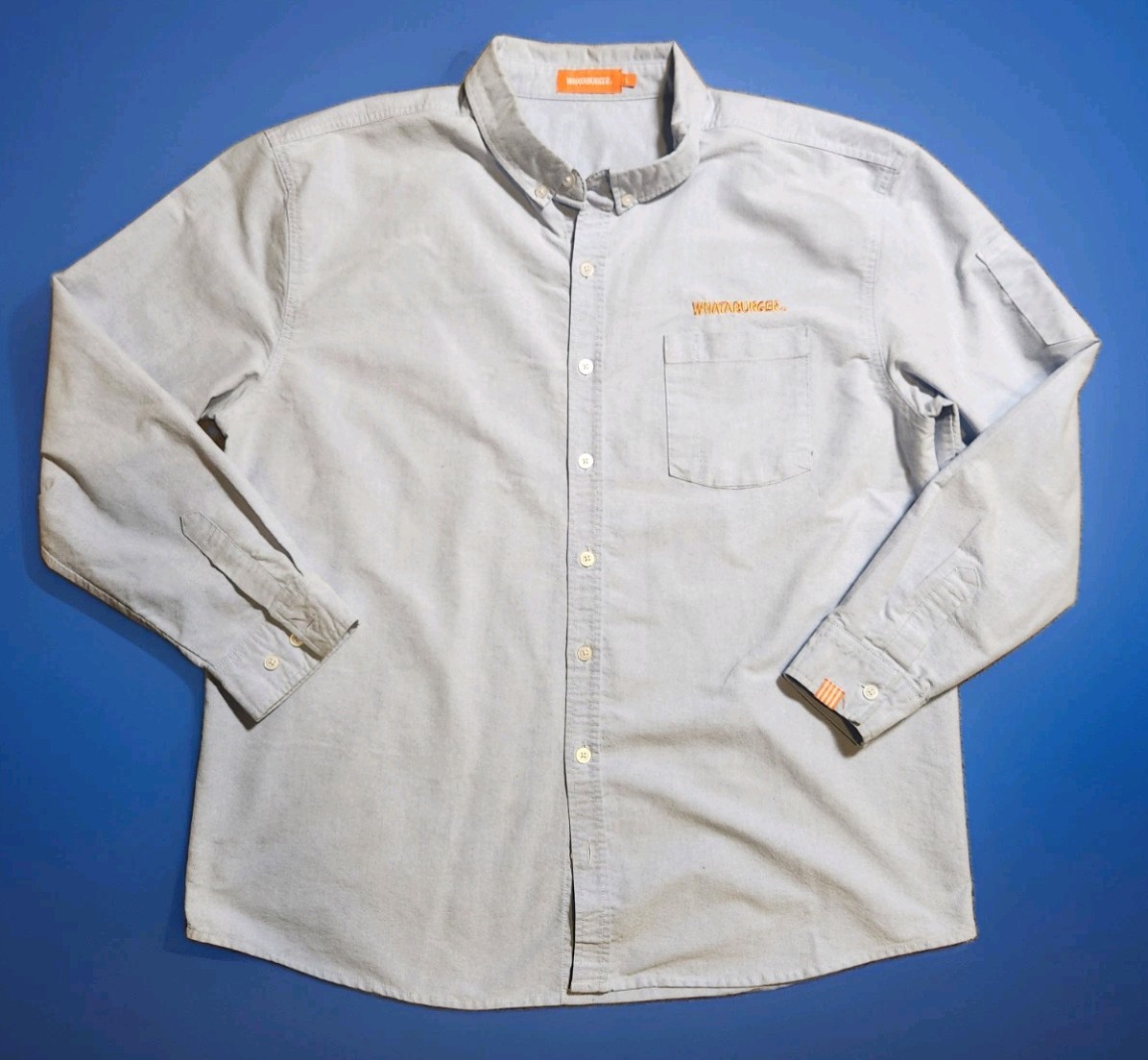 💎🔥Whataburger Employee Button Large long-sleeve Mens *New no tags baby blue 💎🔥Whataburger Employee Button Large long-sleeve Mens *New no tags baby blue