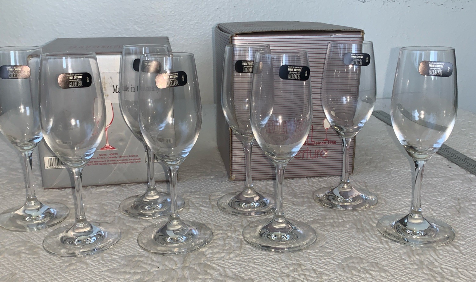 8 Vintage Riedel Ouverture Crystal Spirit Eau De Vie Wine Glass Germany 6 3/8oz 8 Vintage Riedel Ouverture Crystal Spirit Eau De Vie Wine Glass Germany 6 3/8oz