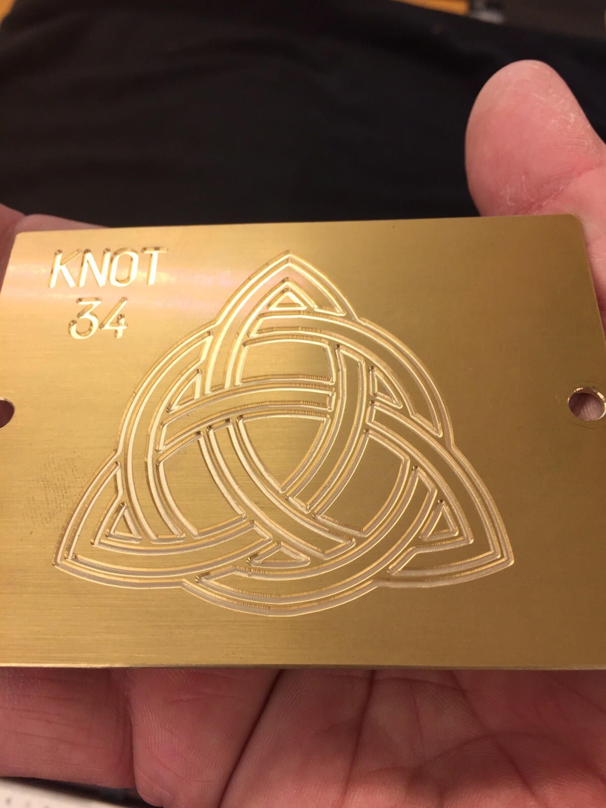 CELTIC KNOT 3” X 4” MASTER TEMPLATE BRASS ENGRAVING PLATE FOR NEW HERMES TRAY 