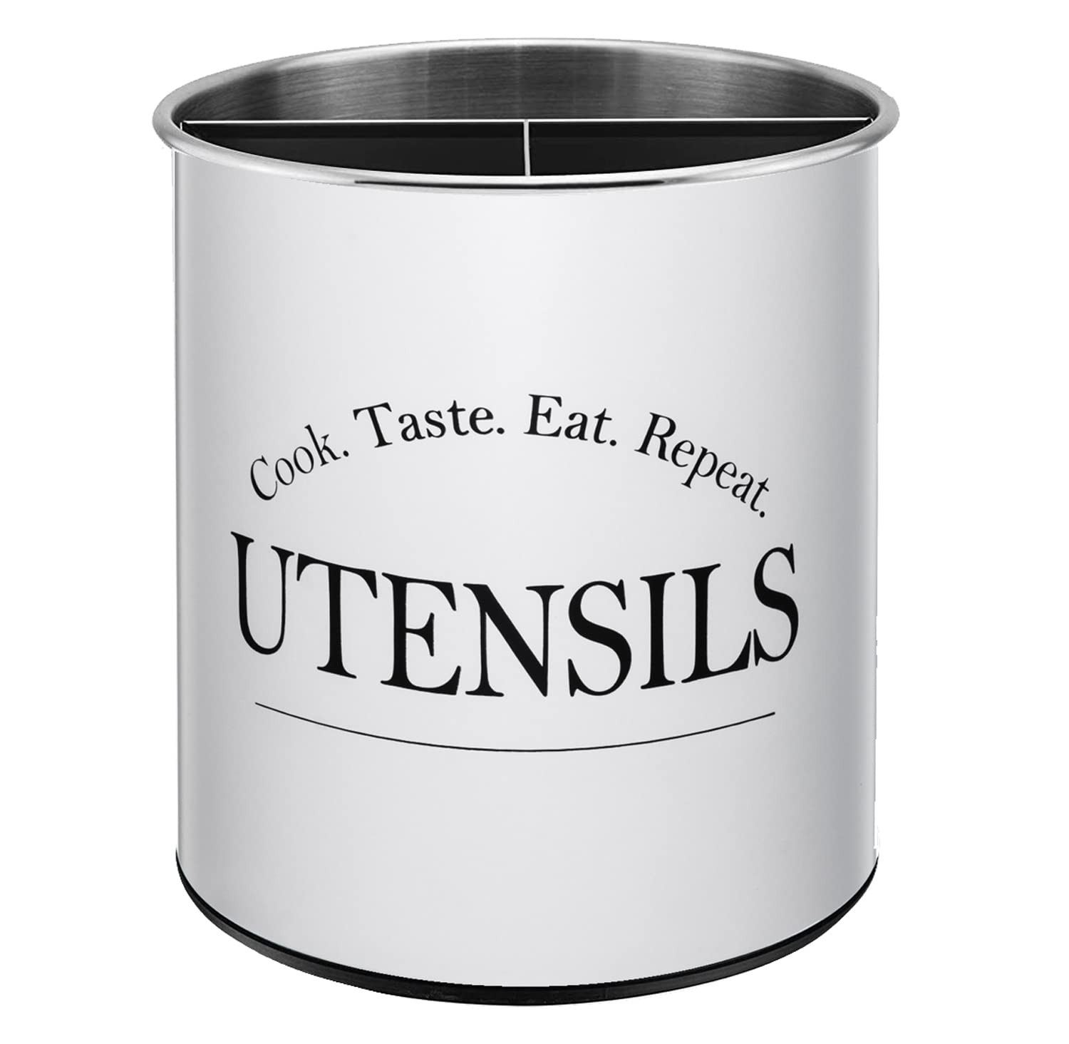 Bartnelli Extra Large Stainless Steel Kitchen Utensil Holder - 360° [\'White\']