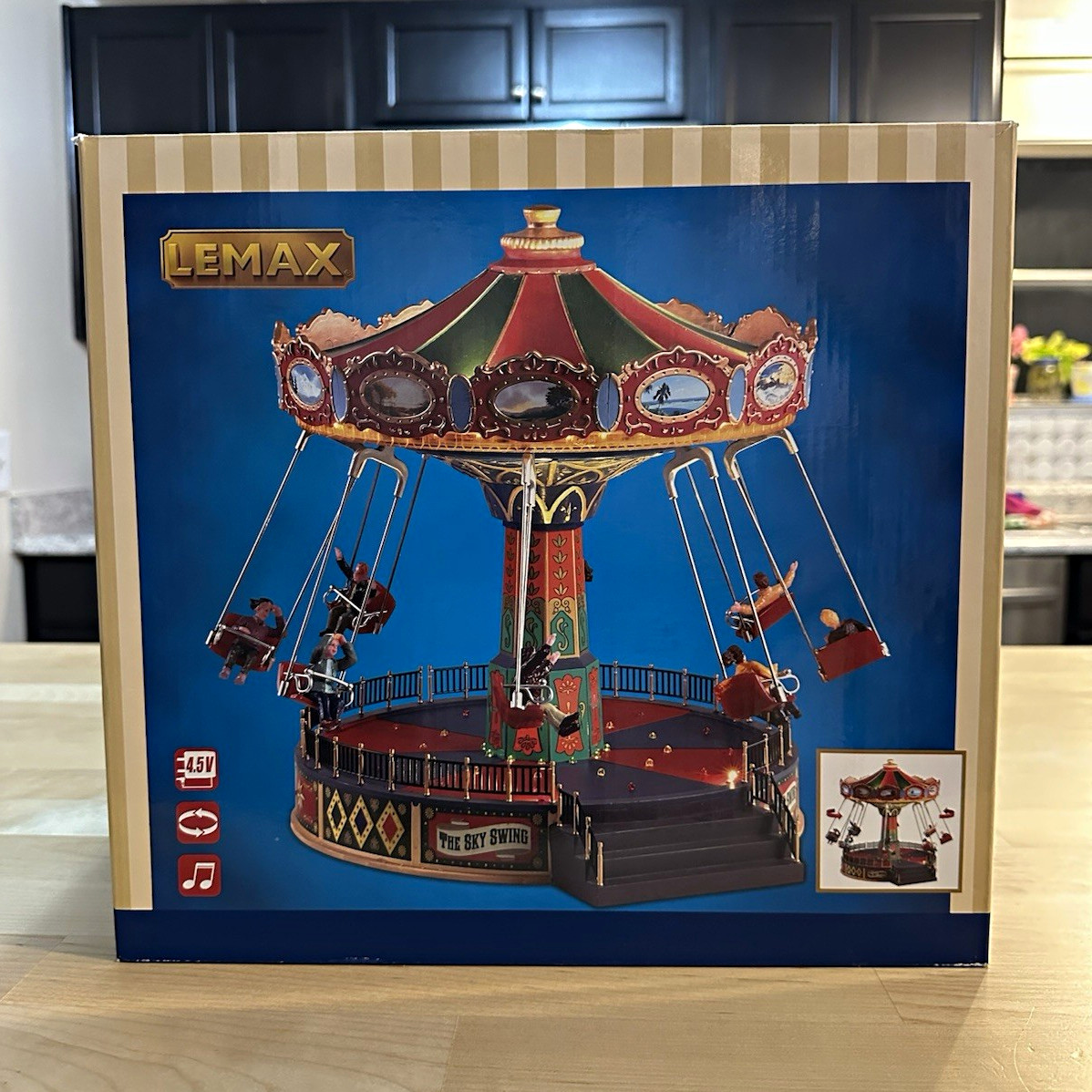 Lemax Carnival The Sky Swing Illuminated Musical Ride w/ Adapter & Box #84379 Lemax Carnival The Sky Swing Illuminated Musical Ride w/ Adapter & Box #84379