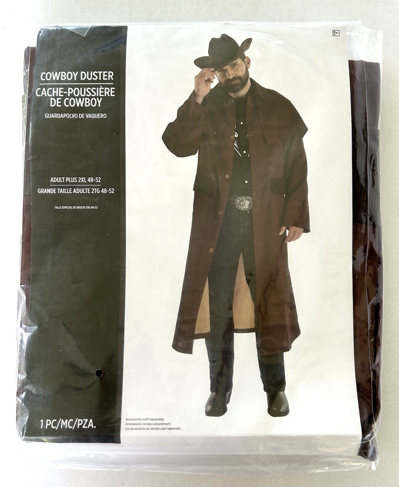 Cowboy Old West Duster Jacket Cosplay Halloween Costume Adult Men\'s XXL New Cowboy Old West Duster Jacket Cosplay Halloween Costume Adult Men\'s XXL New
