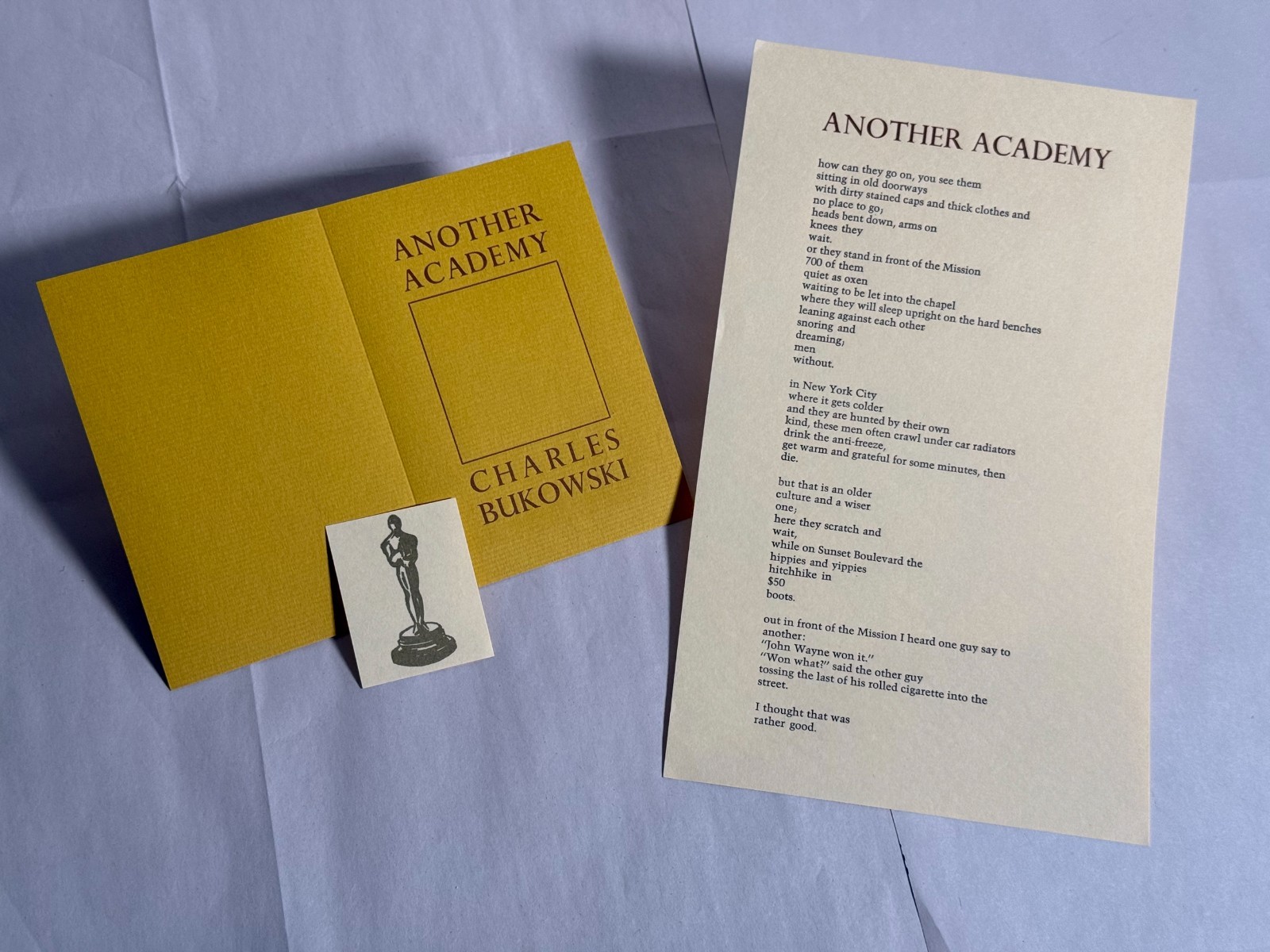 Charles Bukowski SCARCE Black Sparrow Press Another Academy