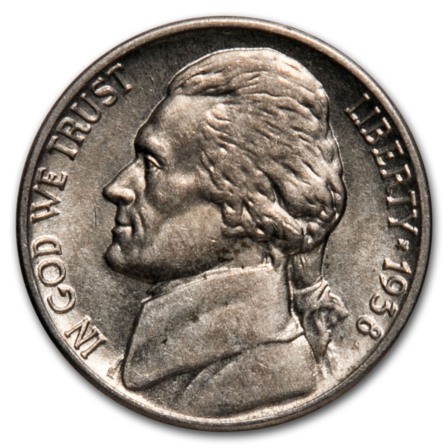 1938 Jefferson Nickel AU 1938 Jefferson Nickel AU