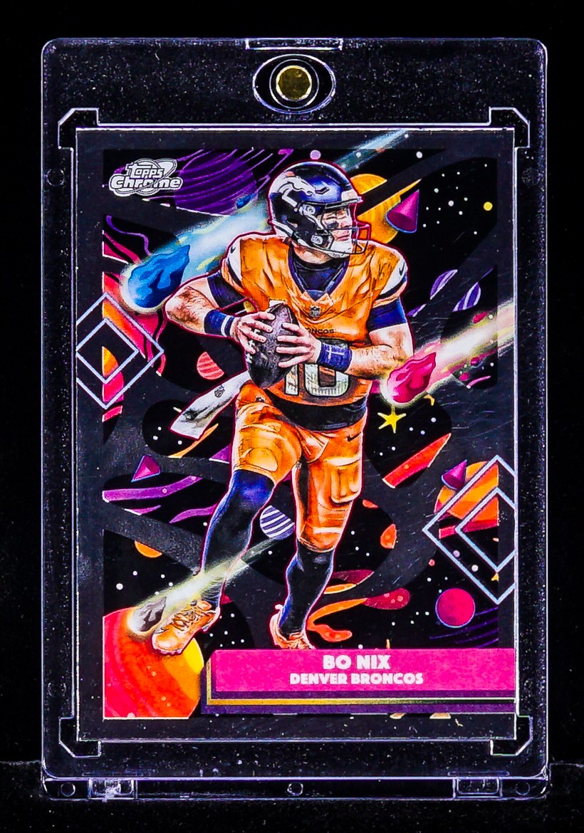 Bo Nix CHROME UFO OUTER SPACE PRIZM CARD