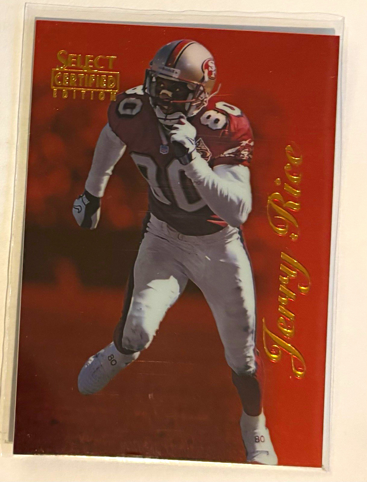 Pinnacle 1996 Select Certified Jerry Rice Rare Red Parallel #62 49ers Pinnacle 1996 Select Certified Jerry Rice Rare Red Parallel #62 49ers