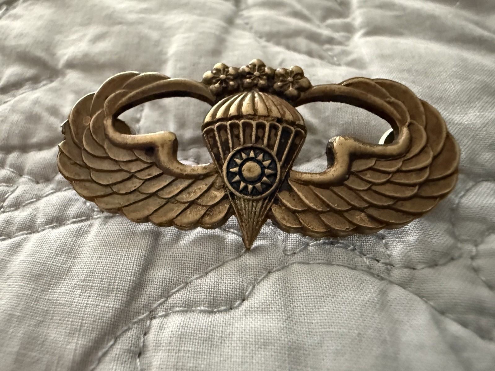 Original Post WW2 Republic of China (Taiwan) Master Jump Wings Low Number 9 Original Post WW2 Republic of China (Taiwan) Master Jump Wings Low Number 9