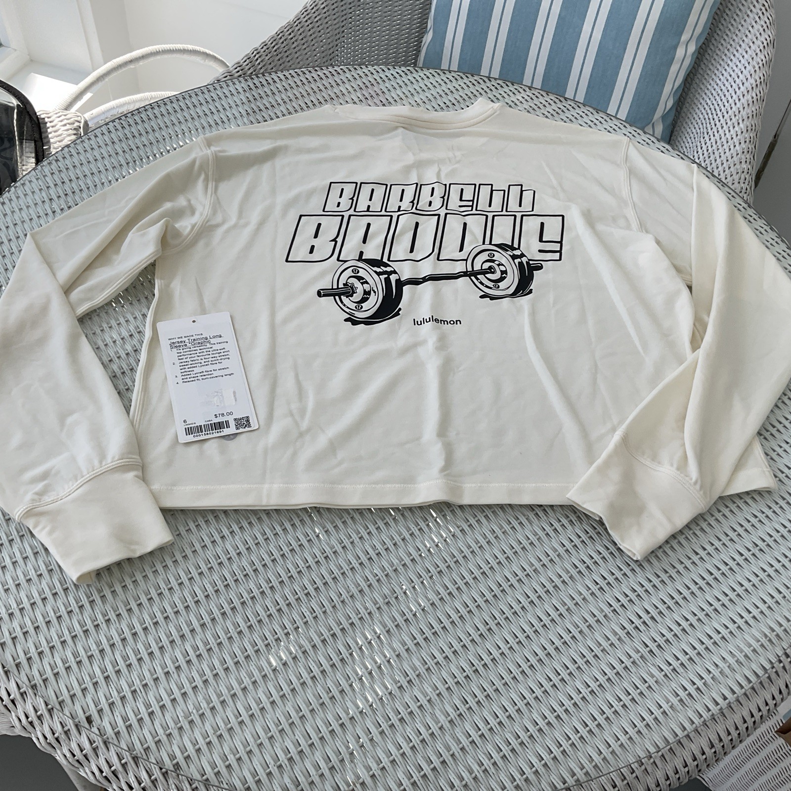 NWT Lululemon Barbell Baddie Long Sleeve T Shirt Size 6 NWT Lululemon Barbell Baddie Long Sleeve T Shirt Size 6